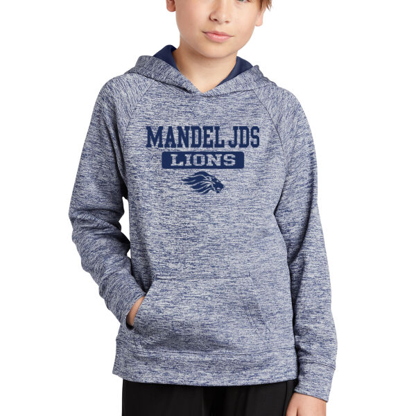 Sport-Tek® Youth PosiCharge® Electric Heather Fleece Hooded Pullover - Printed Logo Thumbnail