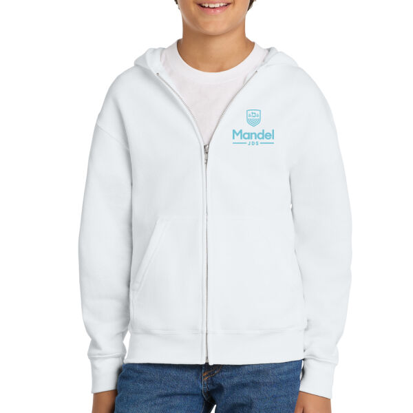 Youth Core Fleece Full Zip Hooded Sweatshirt - Embroidered Logo Thumbnail
